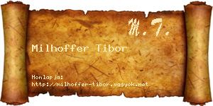 Milhoffer Tibor névjegykártya