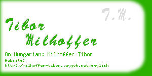 tibor milhoffer business card